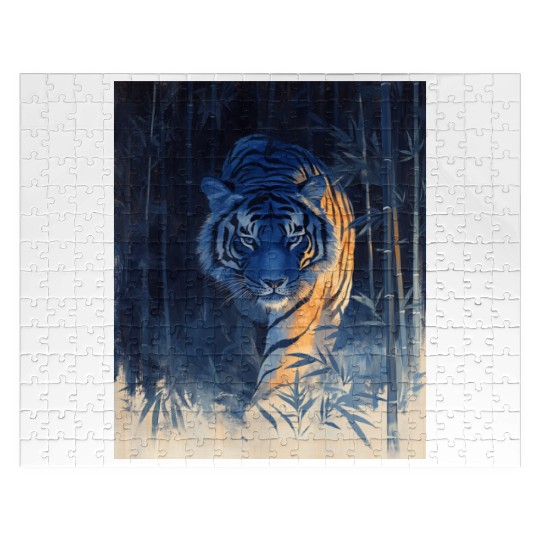 Majestic Tiger in the Bamboo Forest Jigsaw Puzzles