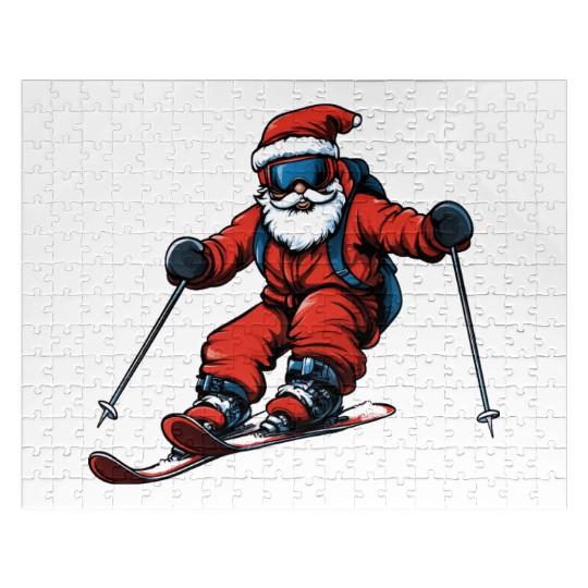 Skier Christmas Jigsaw Puzzles