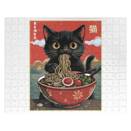 Cat Ramen Japanese Jigsaw Puzzles