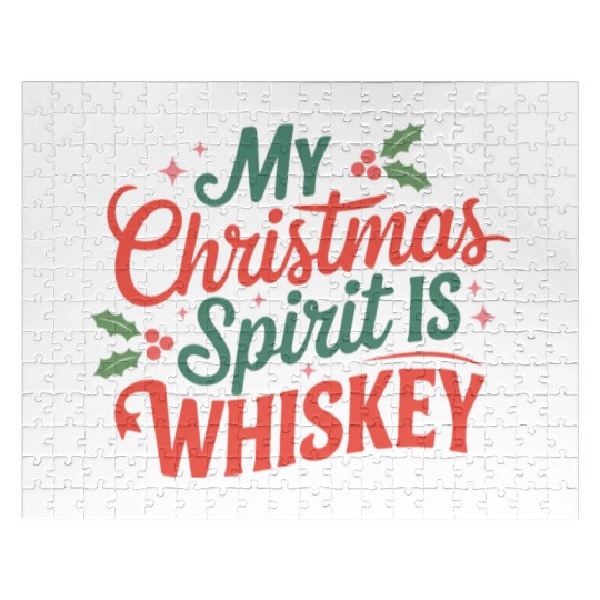 My Christmas Spirit Is Whiskey - Funny Holiday Jigsaw Puzzles