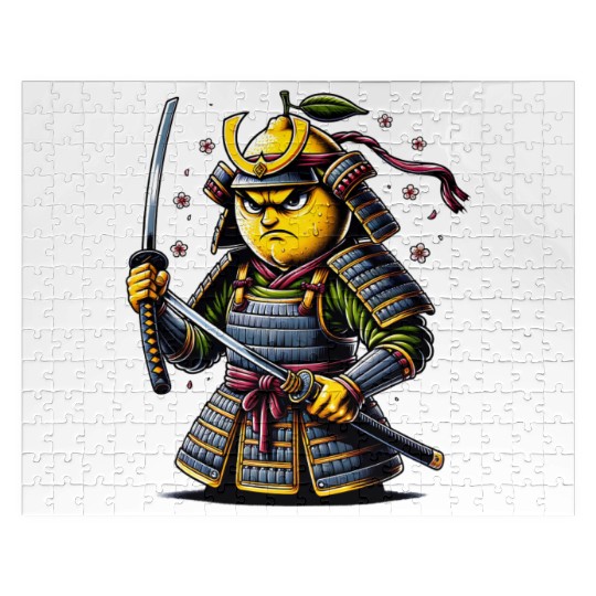 Samurai Lemon Warrior Blossom Art Jigsaw Puzzles