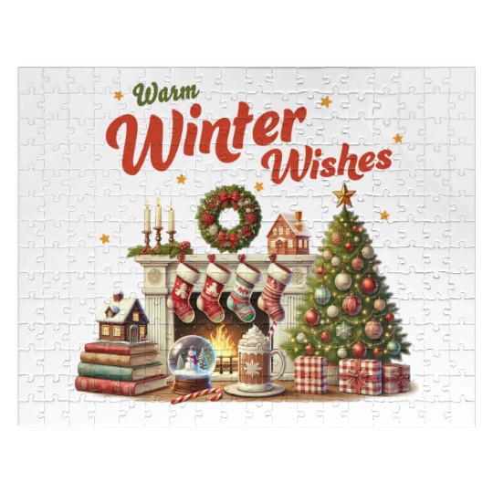 Warm Winter Wishes, Merry Christmas Jigsaw Puzzles