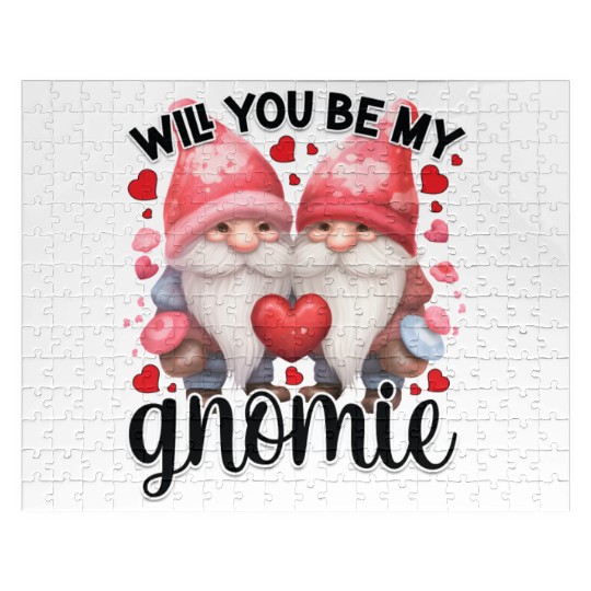Will you be my Gnomie, Valentine Retro Jigsaw Puzzles