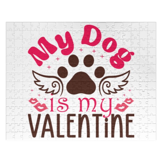 My Dog is my valentine Jigsaw Puzzles