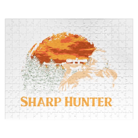 Sharp Hunter Fathers Day Hunting Parents Animal Sh Jigsaw Puzzles