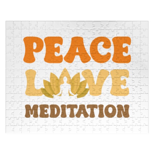 Peace Love Meditation Lotus Mandala Jigsaw Puzzles