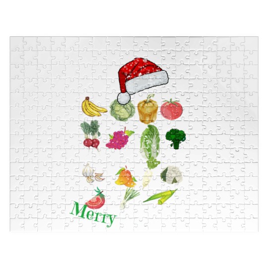 EAT MORE FRUITS & VEG, MERRY CHRISTMAS Jigsaw Puzzles