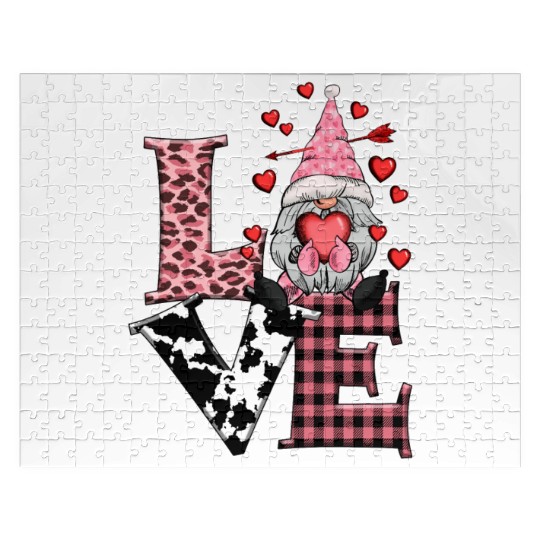 Gnomes Valentines Revelin, Valentines Retro Jigsaw Puzzles