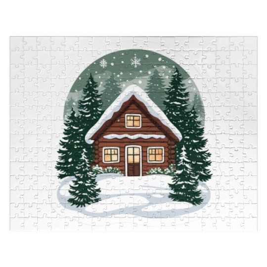Cozy Cabin in Winter Wonderland Jigsaw Puzzles