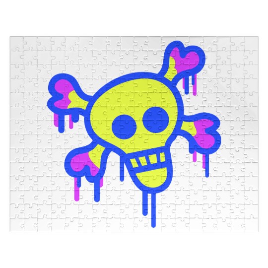 Pirate Skull and Bones Skeleton Graffiti Drops Fun Jigsaw Puzzles
