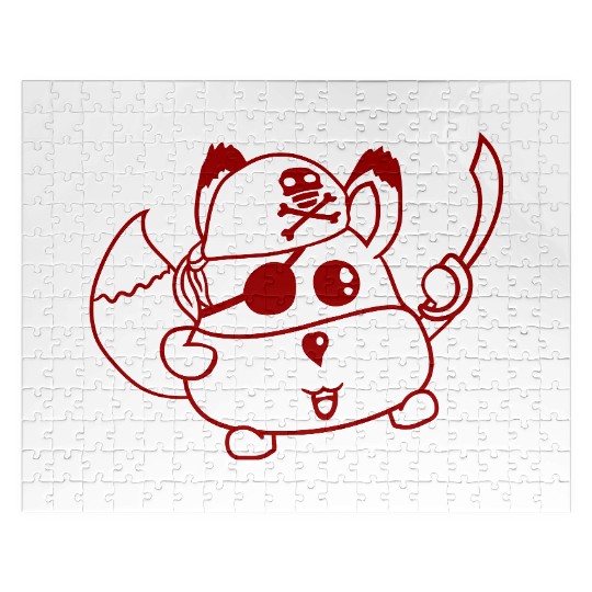 Little Cute Captain Fox Pirate Animal Eye Patch Jigsaw Puzzles