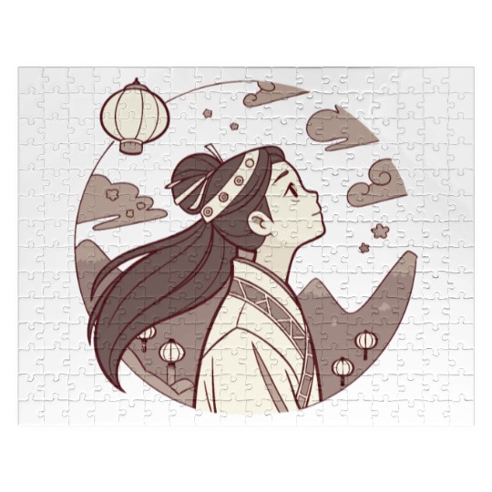 Mystical Maiden Under the Lanterns Anime Fantasy D83C DF38 Jigsaw Puzzles