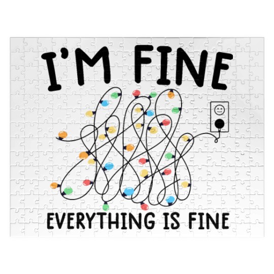 Christmas Lights I'm Fine funny Xmas Jigsaw Puzzles