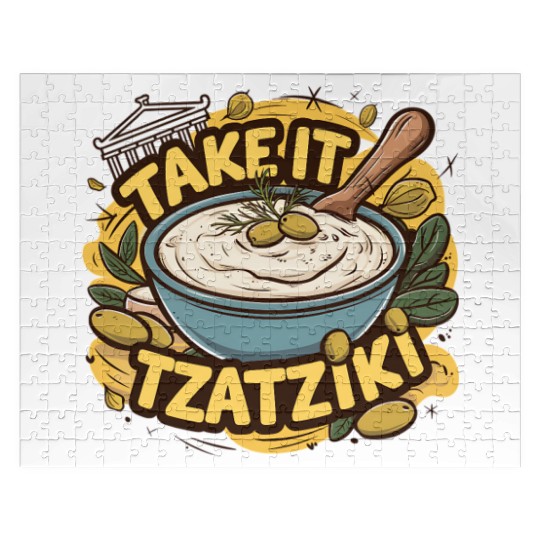 Take It Tzatziki Sauce Greek Food Lover Funny Jigsaw Puzzles