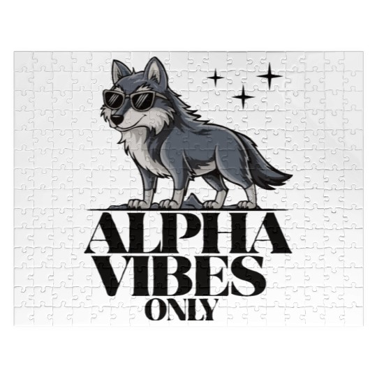 Beautiful gift idea funny quote design Alpha Wolf Jigsaw Puzzles