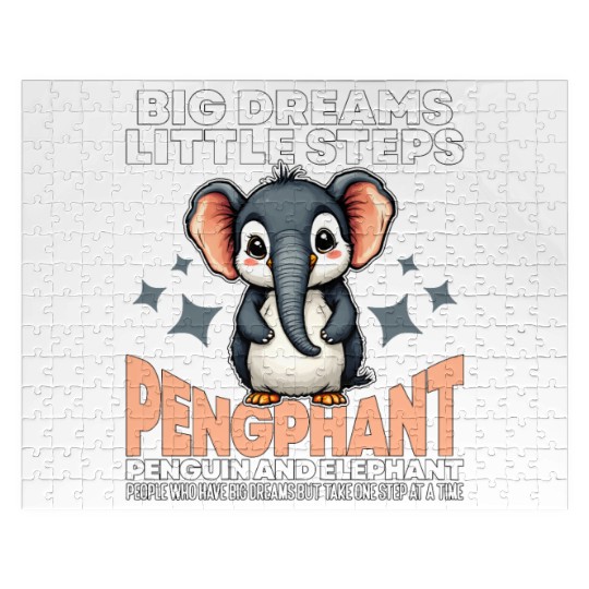 BIG DREAMS LITTLE STEPS - PENGUIN AND ELEPHANT Jigsaw Puzzles