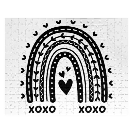 Rainbow Heart Design Jigsaw Puzzles