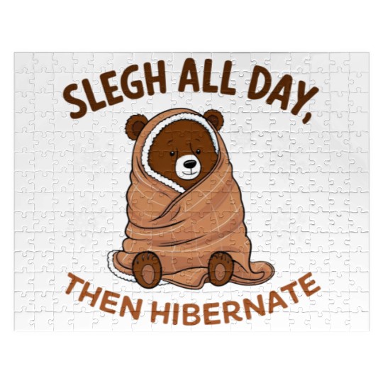 Jigsaw Puzzles Cozy Bear with "Sleigh All Day,