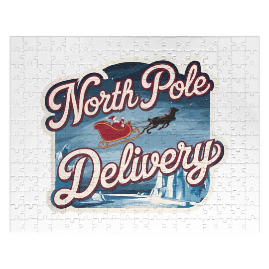 Magical Arctic Night Santa Sleigh North Pole Jigsaw Puzzles