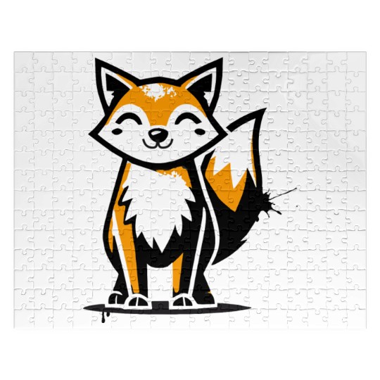 fox in stencil graffiti design Jigsaw Puzzles
