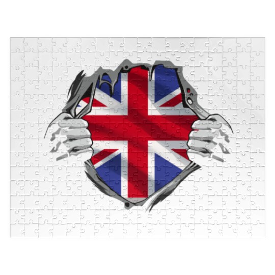 Union Jack Ripped Style UK Pride Jigsaw Puzzles