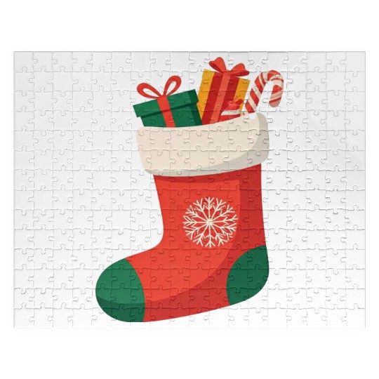 Festive Christmas Stocking Design Jigsaw Puzzles