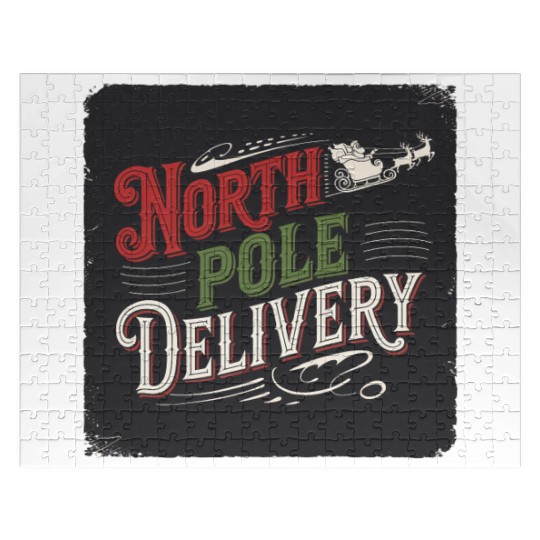 North Pole Express Vintage Style Retro Christmas Jigsaw Puzzles