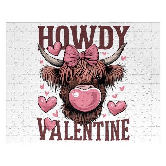 Valentines Day Highland Cow Jigsaw Puzzles