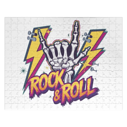 Skeleton Guitar Player Bones Guitarist Musician Jigsaw Puzzles