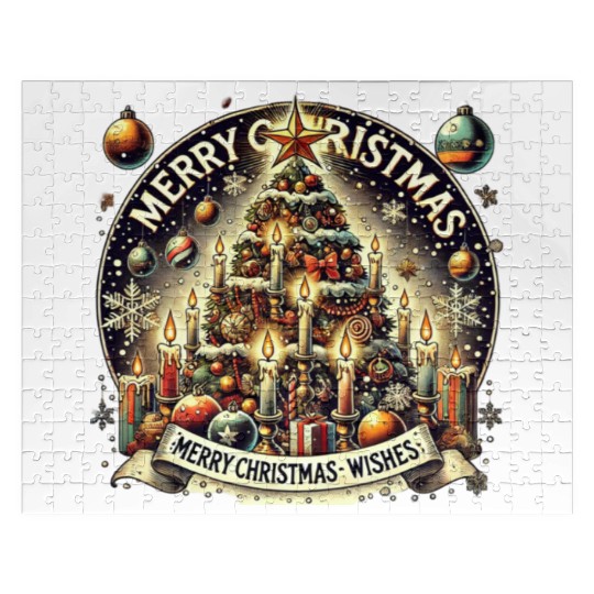 Vintage Christmas Tree - Festive Holiday Cheer Jigsaw Puzzles