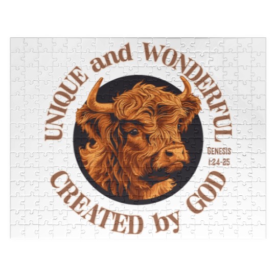 Unique and Wonderful Highland Cow Created by God Jigsaw Puzzles
