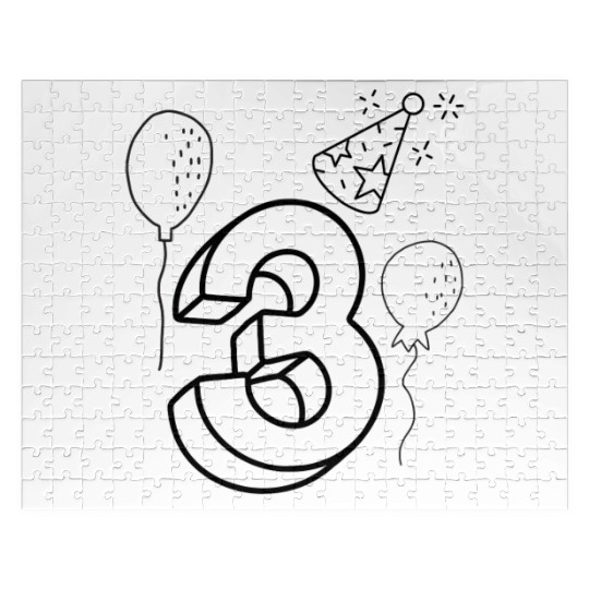 Coloring Jigsaw Puzzles: Number 3 – Creative Birthday Fun