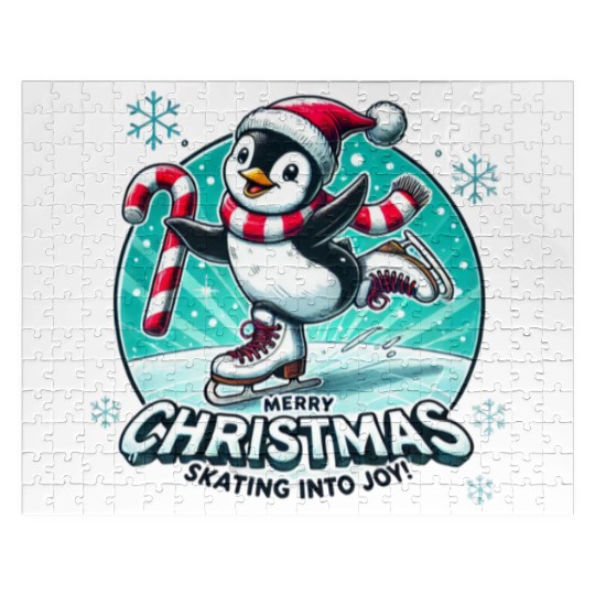 Penguin Ice Skating Christmas Fun Jigsaw Puzzles