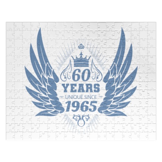 60 Years Unique Angel Wings Crown Jigsaw Puzzles