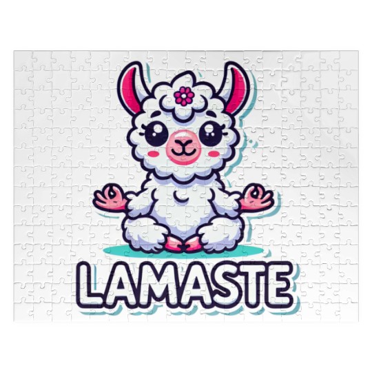 Charming Meditative Llama Yoga Design Jigsaw Puzzles