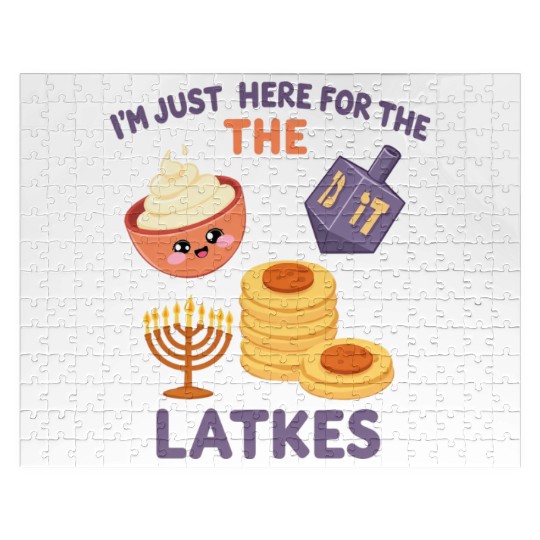 I'm Just Here for the Latkes Fun Hanukkah Vibes Jigsaw Puzzles