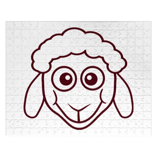 Sheep Face Head Cute Small Baby Lamb Sweet Comic Jigsaw Puzzles