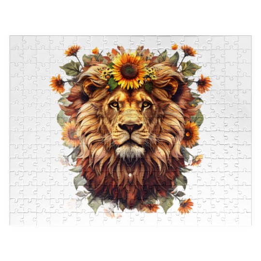 Sunflower Lion Vintage Jigsaw Puzzles