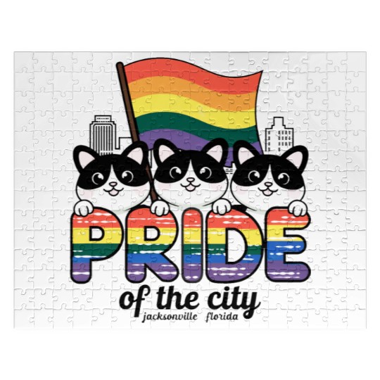 Pride of Jacksonville City Florida USA Rainbow Fla Jigsaw Puzzles