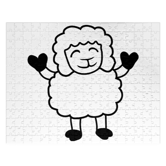 Sheep Baby Standing Cute Cute Lamb Child Happy Fun Jigsaw Puzzles