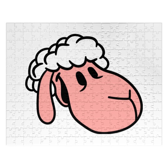 Sheep Face Head Cute Sweet Little Lamb Cool Comic Jigsaw Puzzles