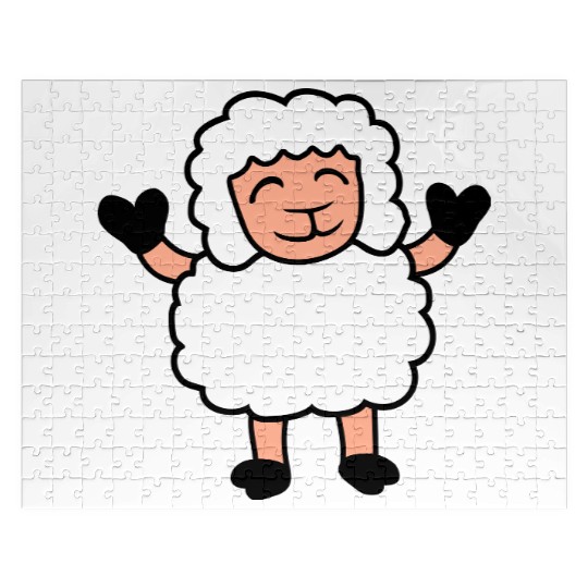 Sheep Baby Standing Cute Cute Lamb Child Happy Fun Jigsaw Puzzles