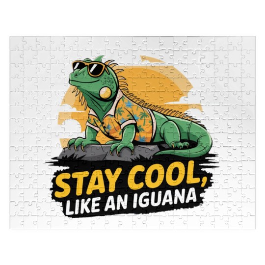 Fun and Colorful Iguana Art for Reptile Lovers Jigsaw Puzzles