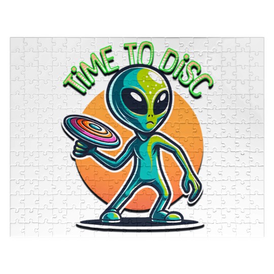 Alien Disc Golf | Retro Extraterrestrial Jigsaw Puzzles