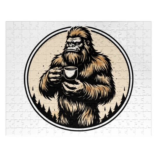 dark wild coffee wild man monkey Chewbacca Beard Jigsaw Puzzles