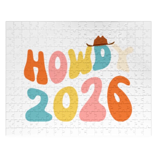 Howdy 2026 funny 2026 NYE Groovy Jigsaw Puzzles