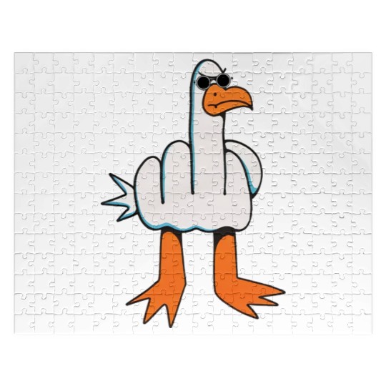 Rude Seagull Design Unis Funny Rude Seagulls Gift Jigsaw Puzzles