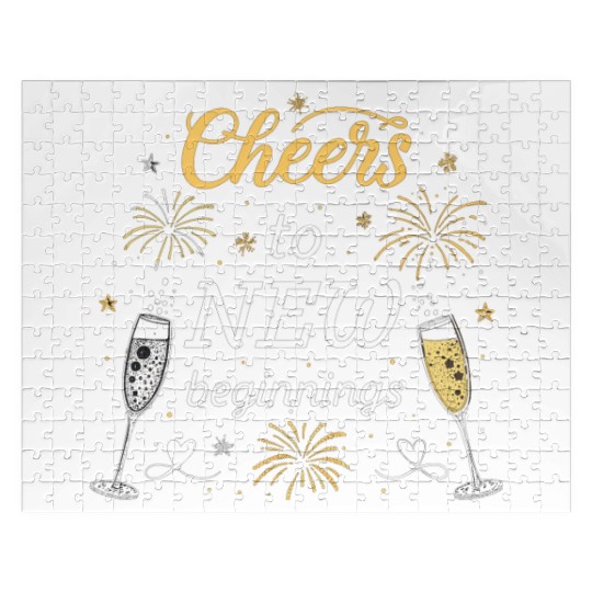 Cheers To New Beginings - Festive New Year's Eve Jigsaw Puzzles