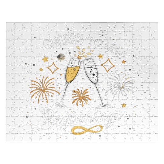 Cheers To New Beginings - Festive New Year's Eve Jigsaw Puzzles