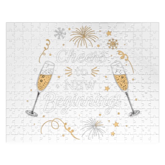 Cheers To New Beginings - Festive New Year's Eve Jigsaw Puzzles